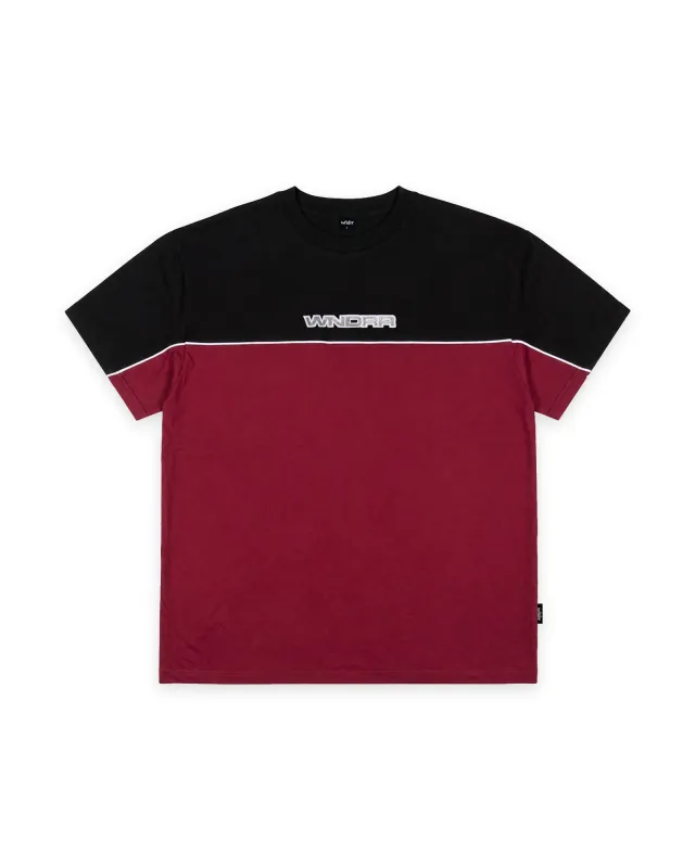 CHANNEL PANEL BOX FIT TEE - BLACK/RED made by WNDRR