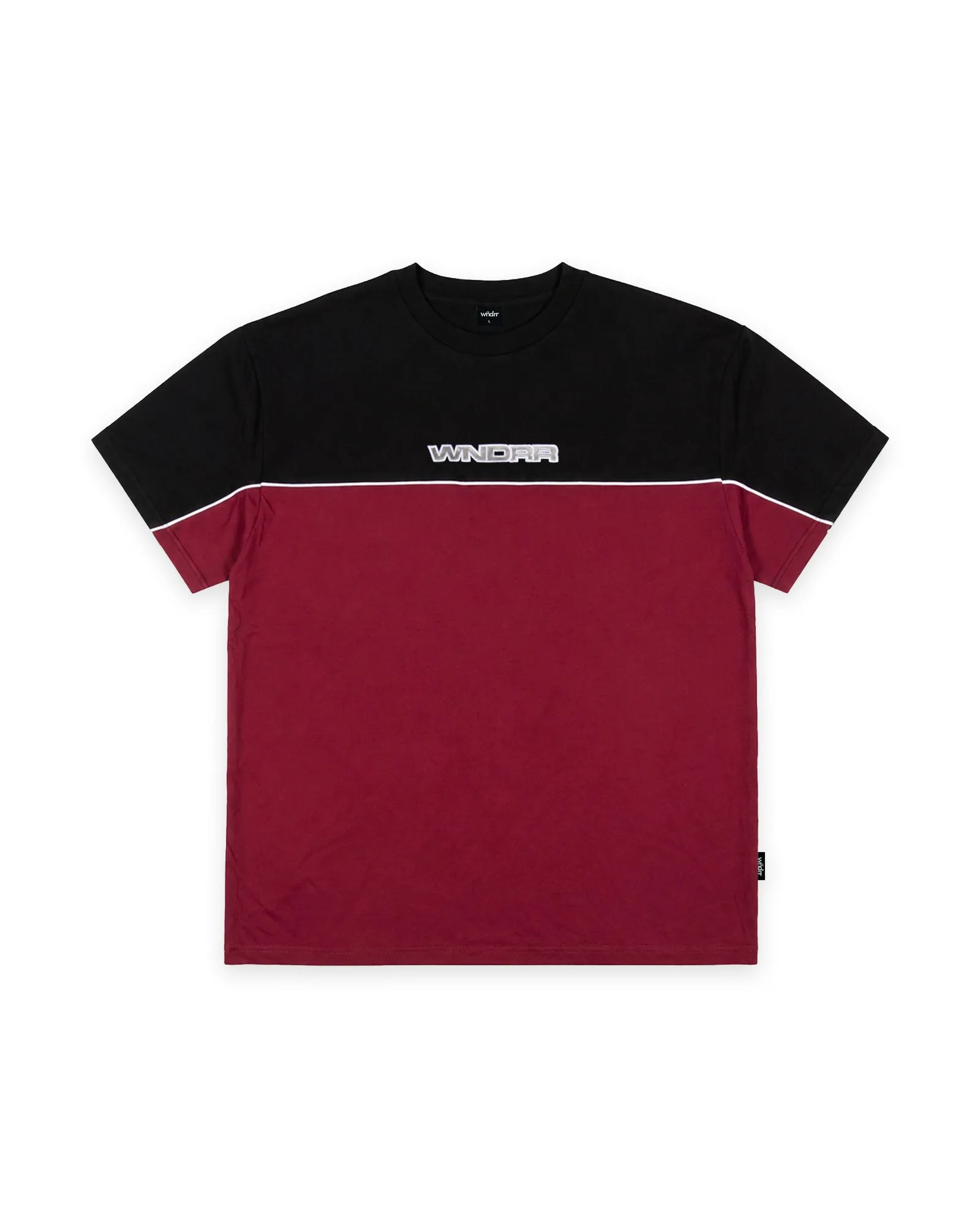 CHANNEL PANEL BOX FIT TEE - BLACK/RED sold by WNDRR