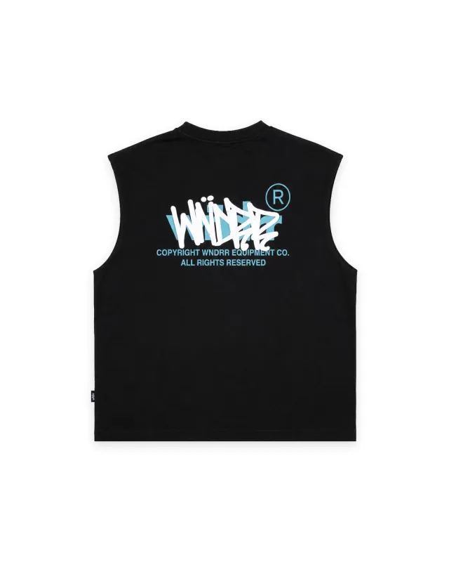 TAGGED MUSCLE TANK - BLACK made by WNDRR