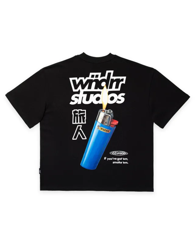 LIGHTER HEAVY WEIGHT TEE - BLACK made by WNDRR