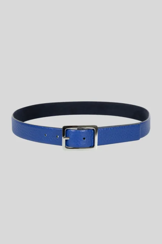 Georgia Cintura Riversibile in Pelle e scamoscio Blu sold by Gavazzeni