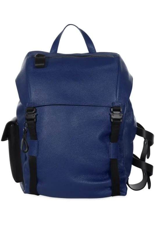 Zaino in Pelle Granata con maxi tasche Blu sold by Gavazzeni