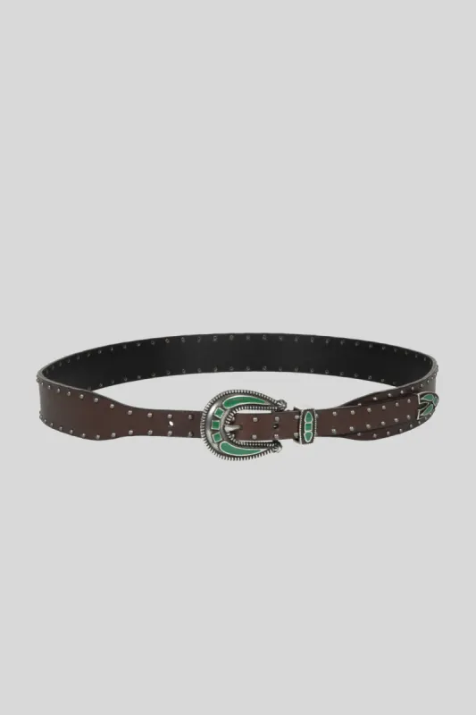 Giotto Cintura texana in pelle liscia con borchie sold by Gavazzeni