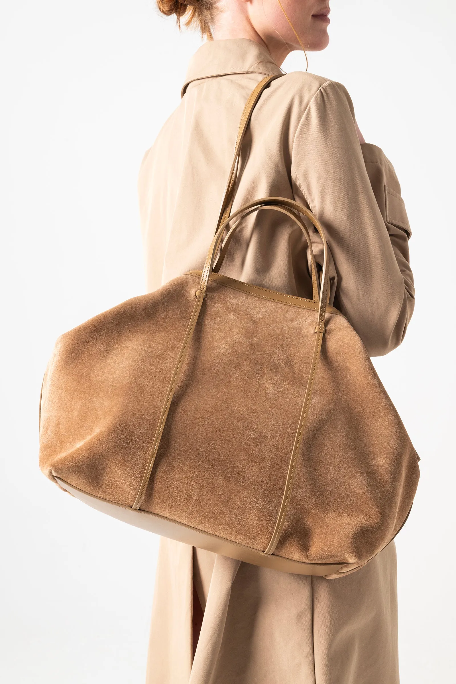 Borsa Alma in pelle scamosciata Sigaro sold by Gavazzeni