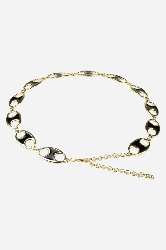 Cintura a catena Delia Oro Nero sold by Gavazzeni