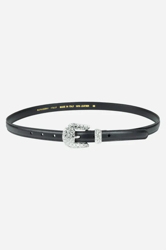 Midia Cintura in pelle liscia fibbia gioiello sold by Gavazzeni