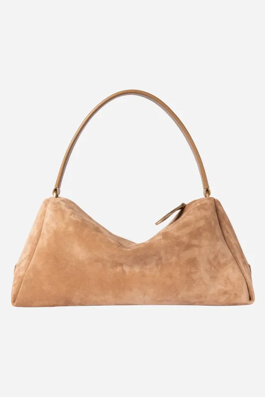 Borsa Nora Large In Suede Tabacco sold by Gavazzeni