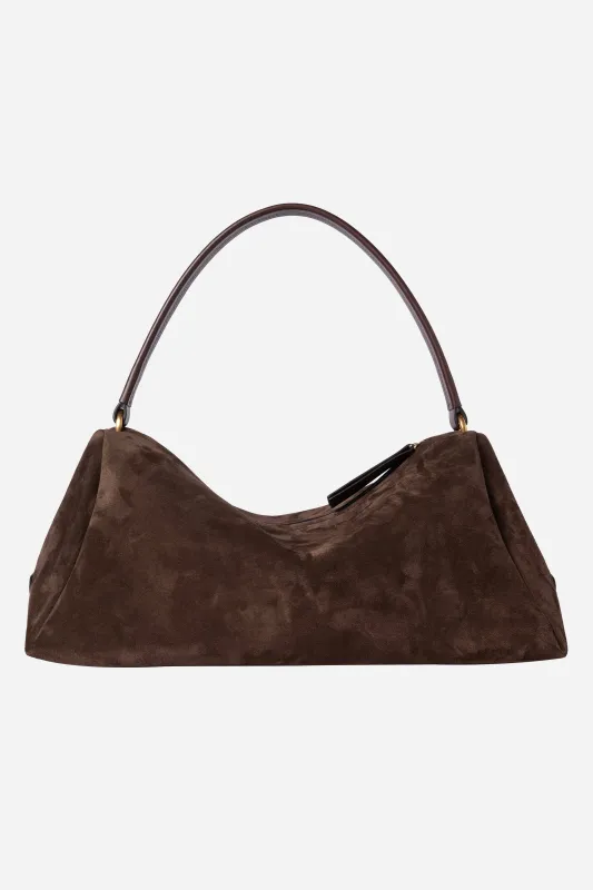 Borsa Nora Large In Suede Ebano sold by Gavazzeni