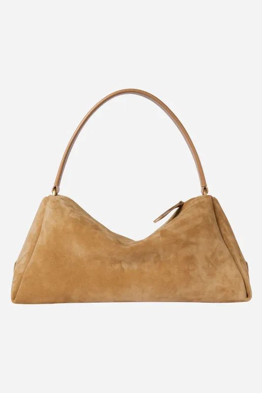 Borsa Nora Large In Suede Sigaro made by Gavazzeni