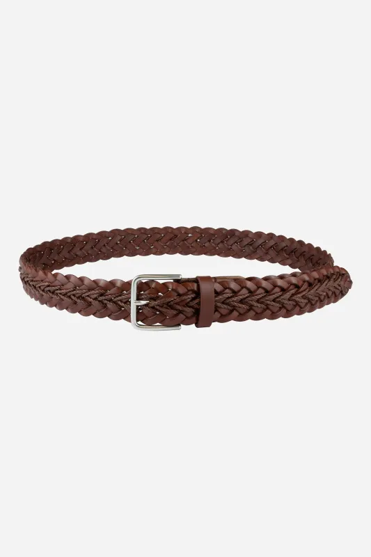 Argo Cintura in Treccia in Pelle Cuoio con dettaglio in corda made by Gavazzeni