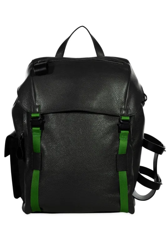 Zaino in Pelle Granata con maxi tasche Nero sold by Gavazzeni