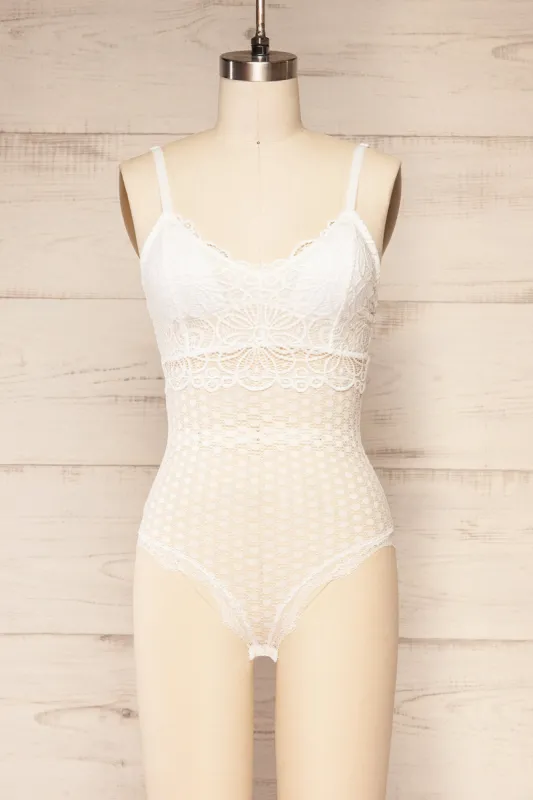 Espagna White | Lace Lingerie Bodysuit sold by Boutique 1861