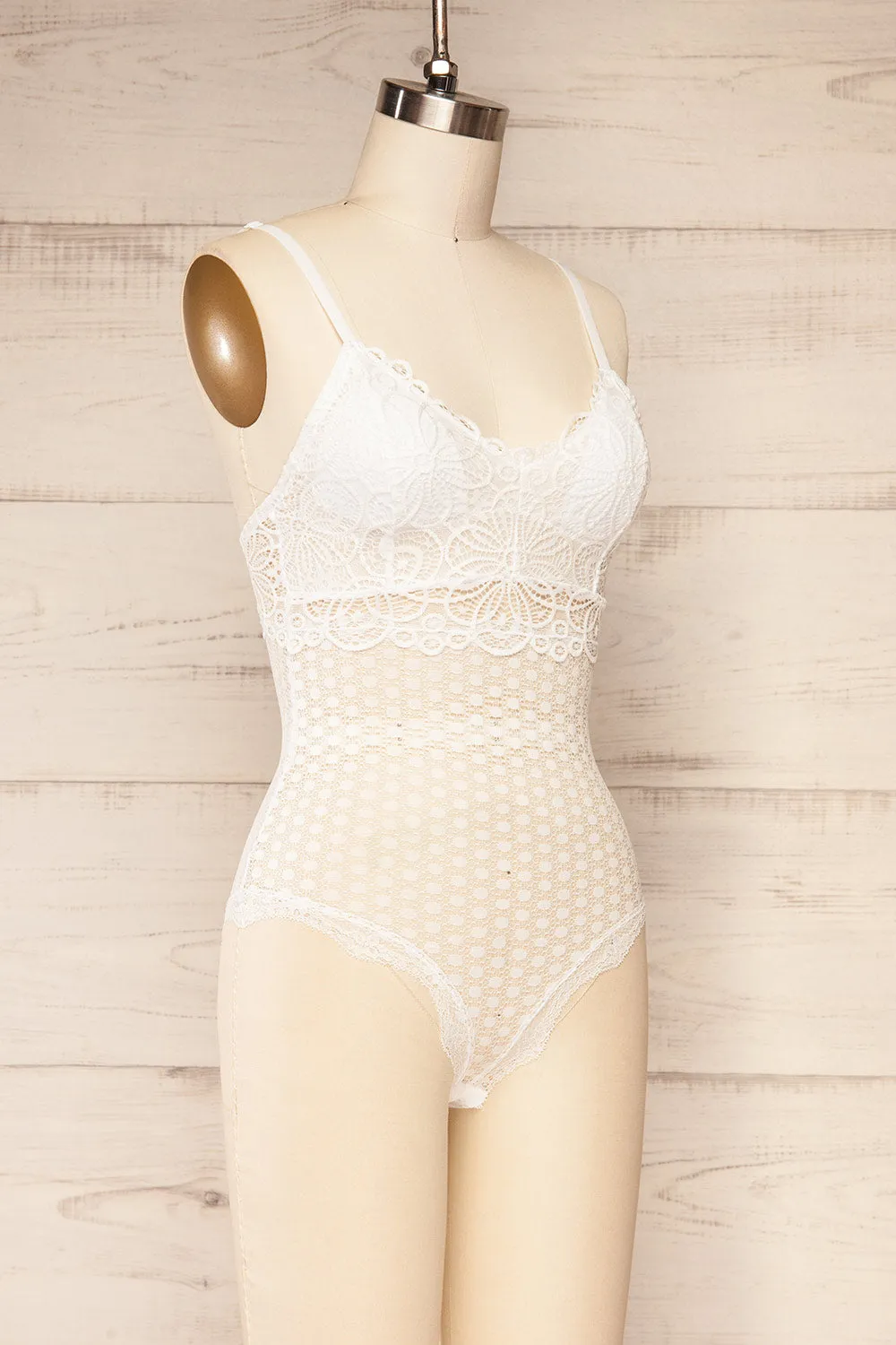 Espagna White | Lace Lingerie Bodysuit sold by Boutique 1861 product image thumbnail 3