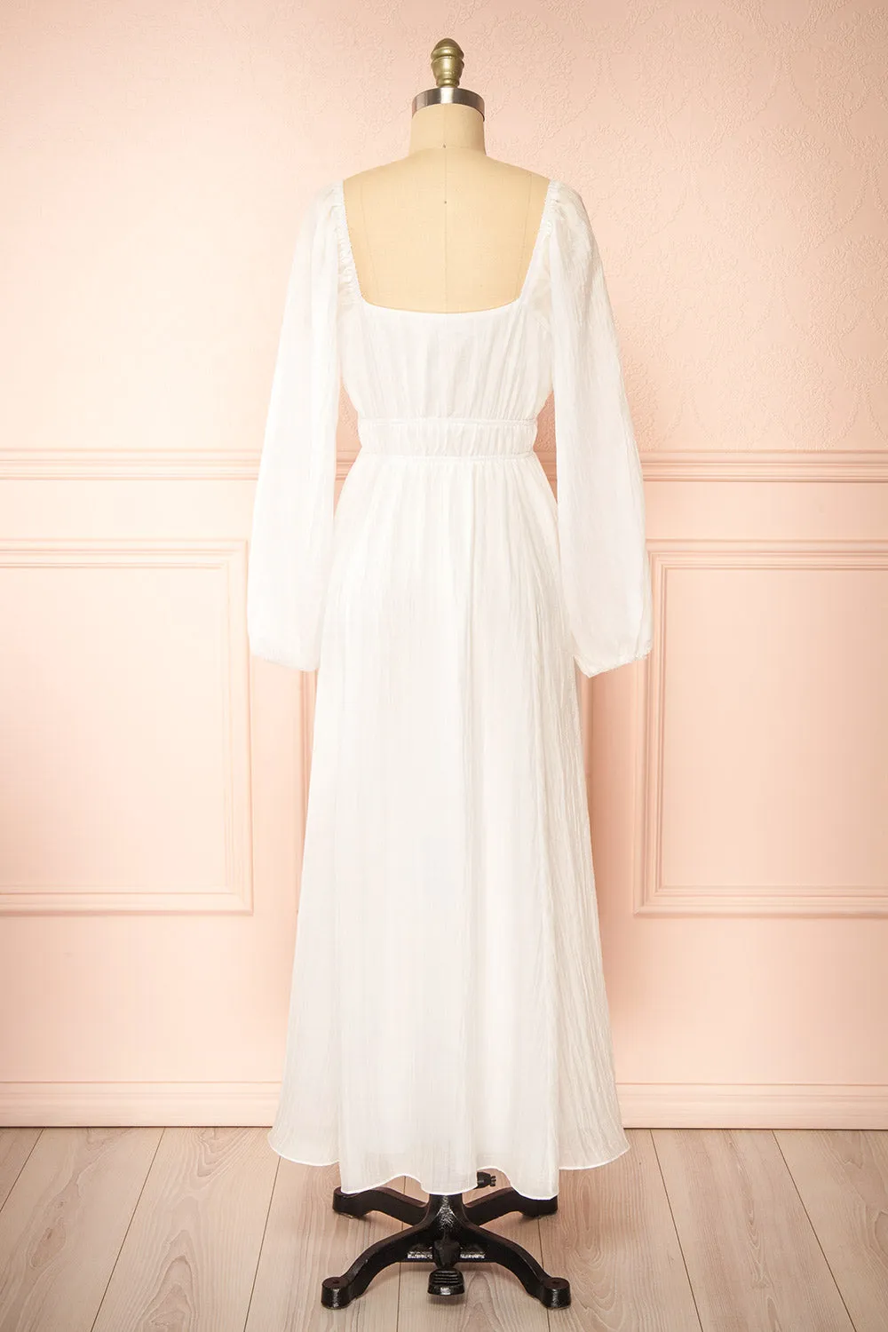 Fallon | White Maxi Dress w/ Long Sleeves sold by Boutique 1861 product image thumbnail 5