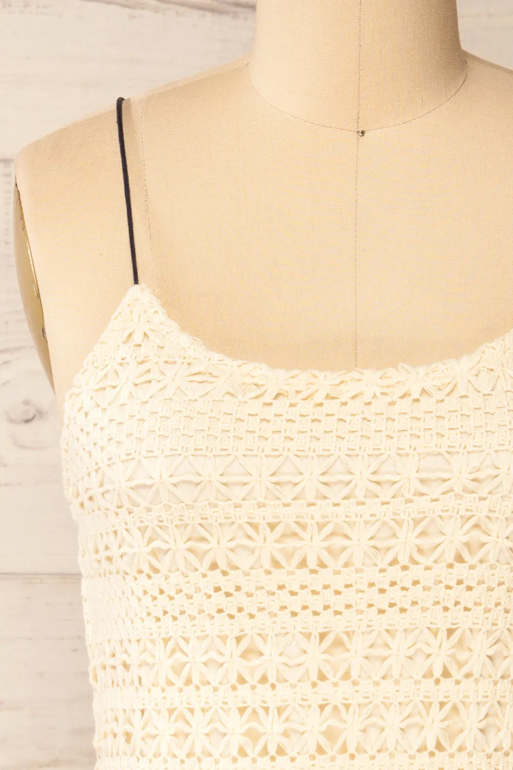 Denver | Beige Short Floral Crochet Dress sold by Boutique 1861 product image thumbnail 2