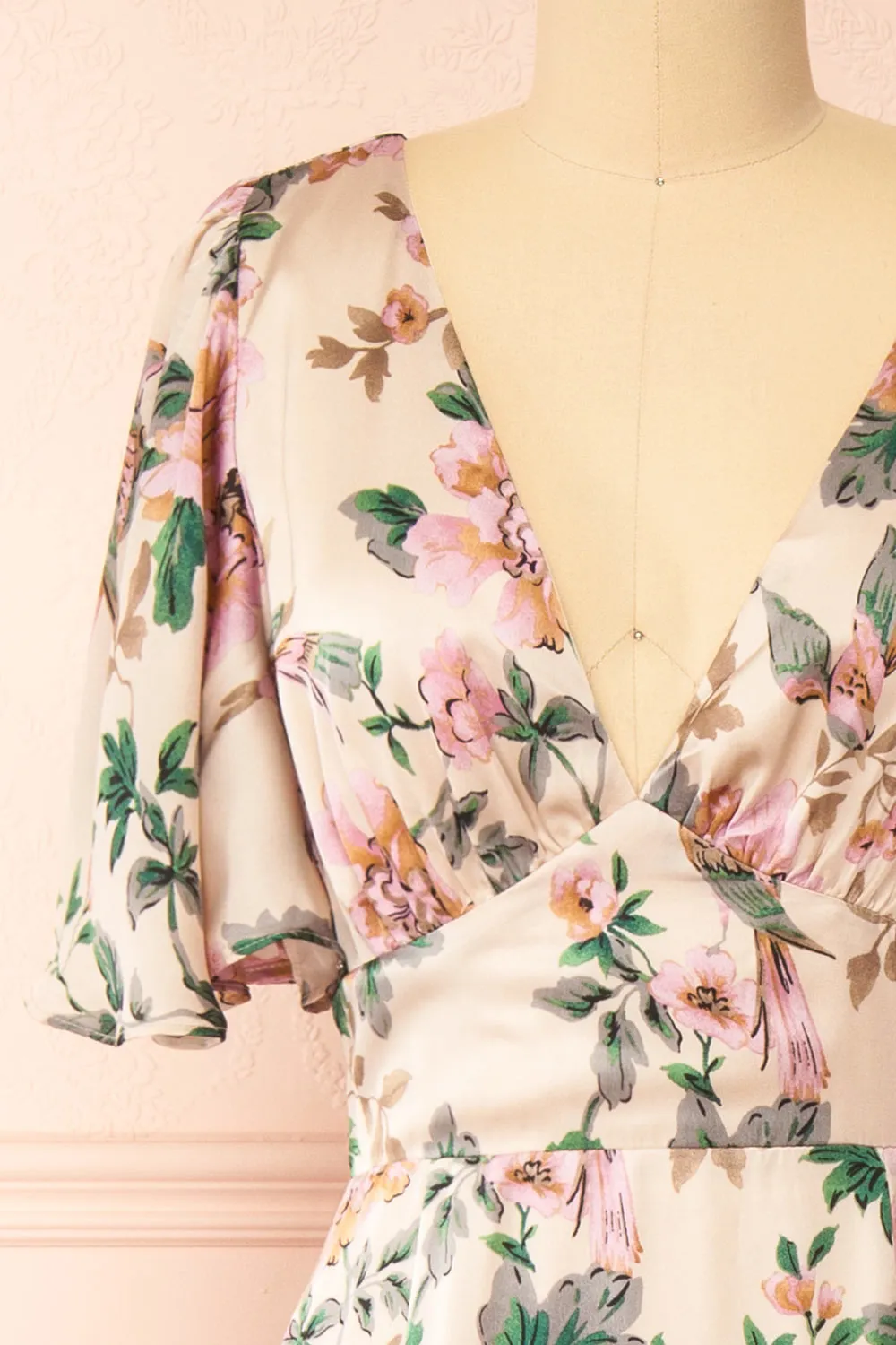 Morriven | Satin Maxi Dress w/ Floral Pattern sold by Boutique 1861 product image thumbnail 2