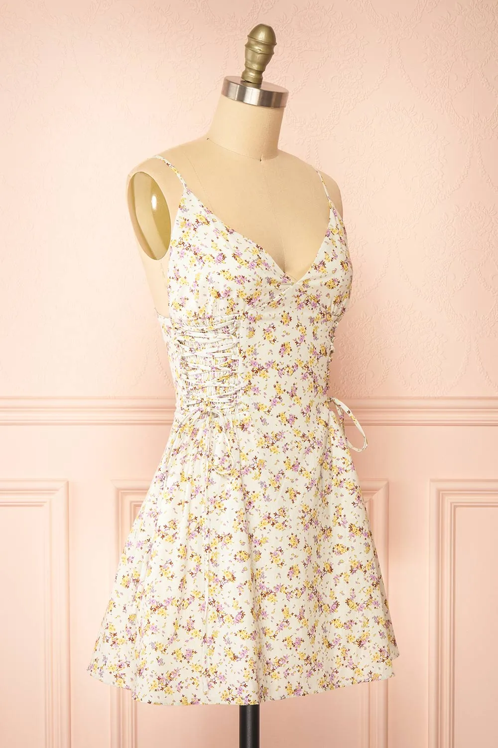 Aleena | Short Floral Dress w/ Ruched Sides sold by Boutique 1861 product image thumbnail 3