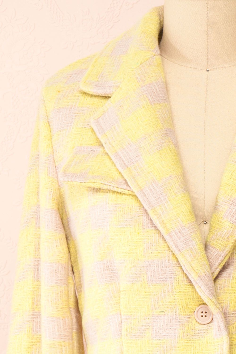 Set Lanajane Yellow | Houndstooth Cropped Blazer and Skirt sold by Boutique 1861 product image thumbnail 3