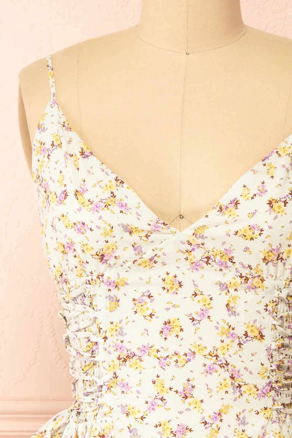 Aleena | Short Floral Dress w/ Ruched Sides sold by Boutique 1861 product image thumbnail 2