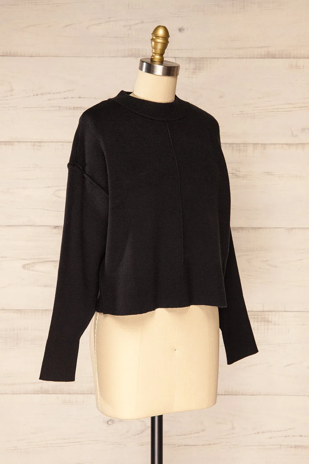 Monterrey Black | Knit Crewneck w/ Ribbed Details sold by Boutique 1861 product image thumbnail 3