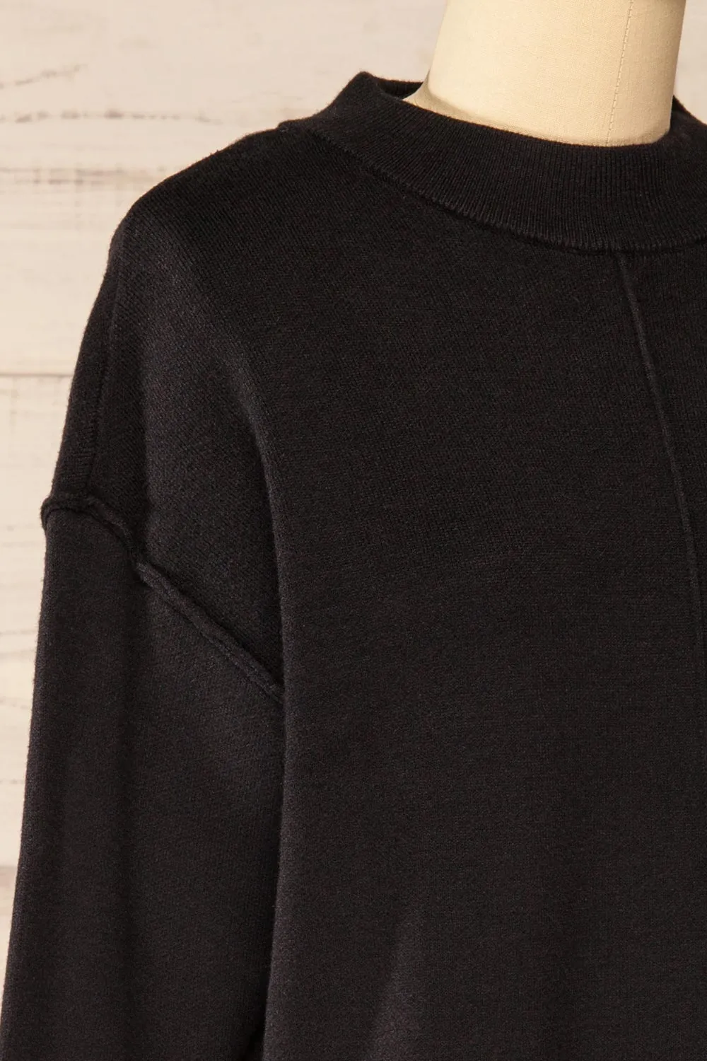 Monterrey Black | Knit Crewneck w/ Ribbed Details sold by Boutique 1861 product image thumbnail 4