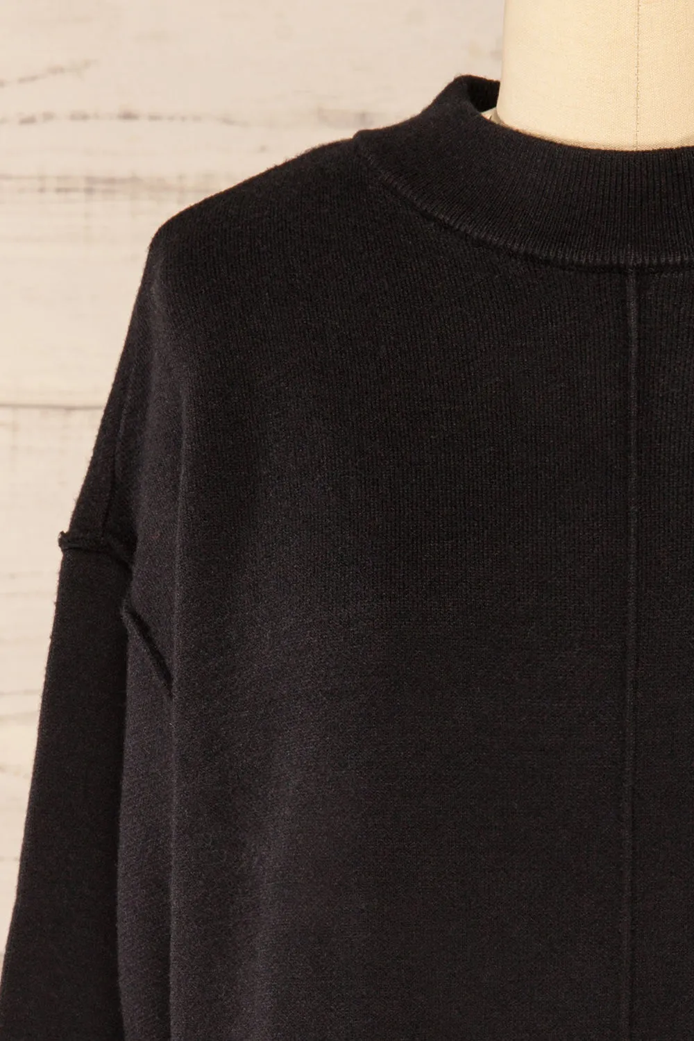 Monterrey Black | Knit Crewneck w/ Ribbed Details sold by Boutique 1861 product image thumbnail 2