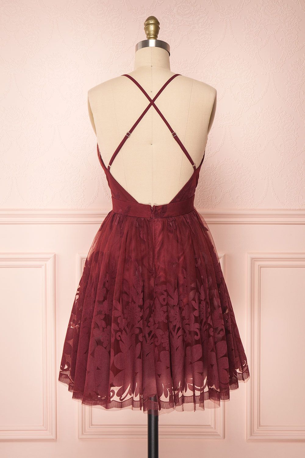 Filly Burgundy | Velvet Pattern Dress sold by Boutique 1861 product image thumbnail 6