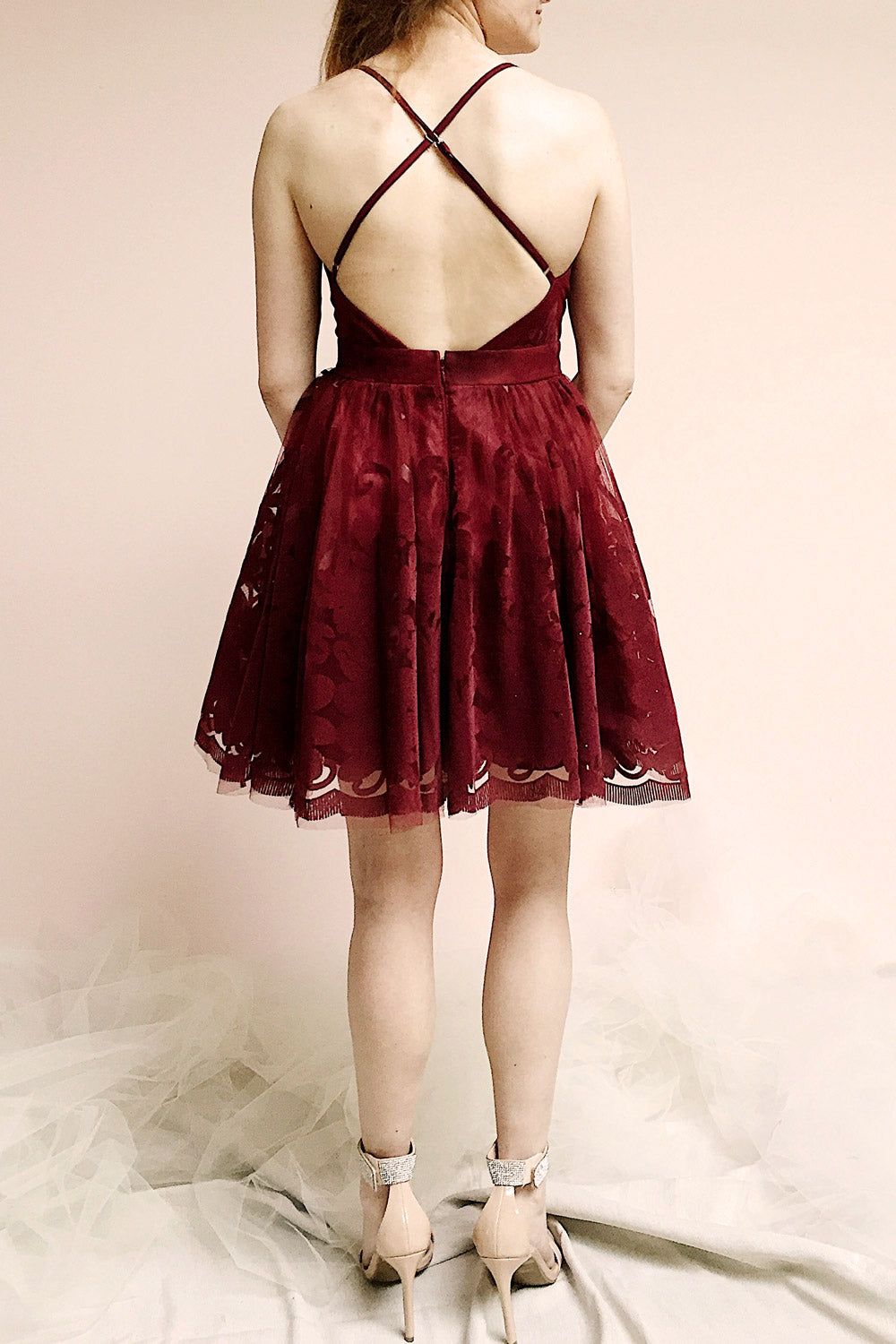 Filly Burgundy | Velvet Pattern Dress sold by Boutique 1861 product image thumbnail 10