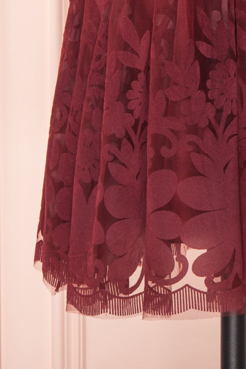 Filly Burgundy | Velvet Pattern Dress sold by Boutique 1861 product image thumbnail 8