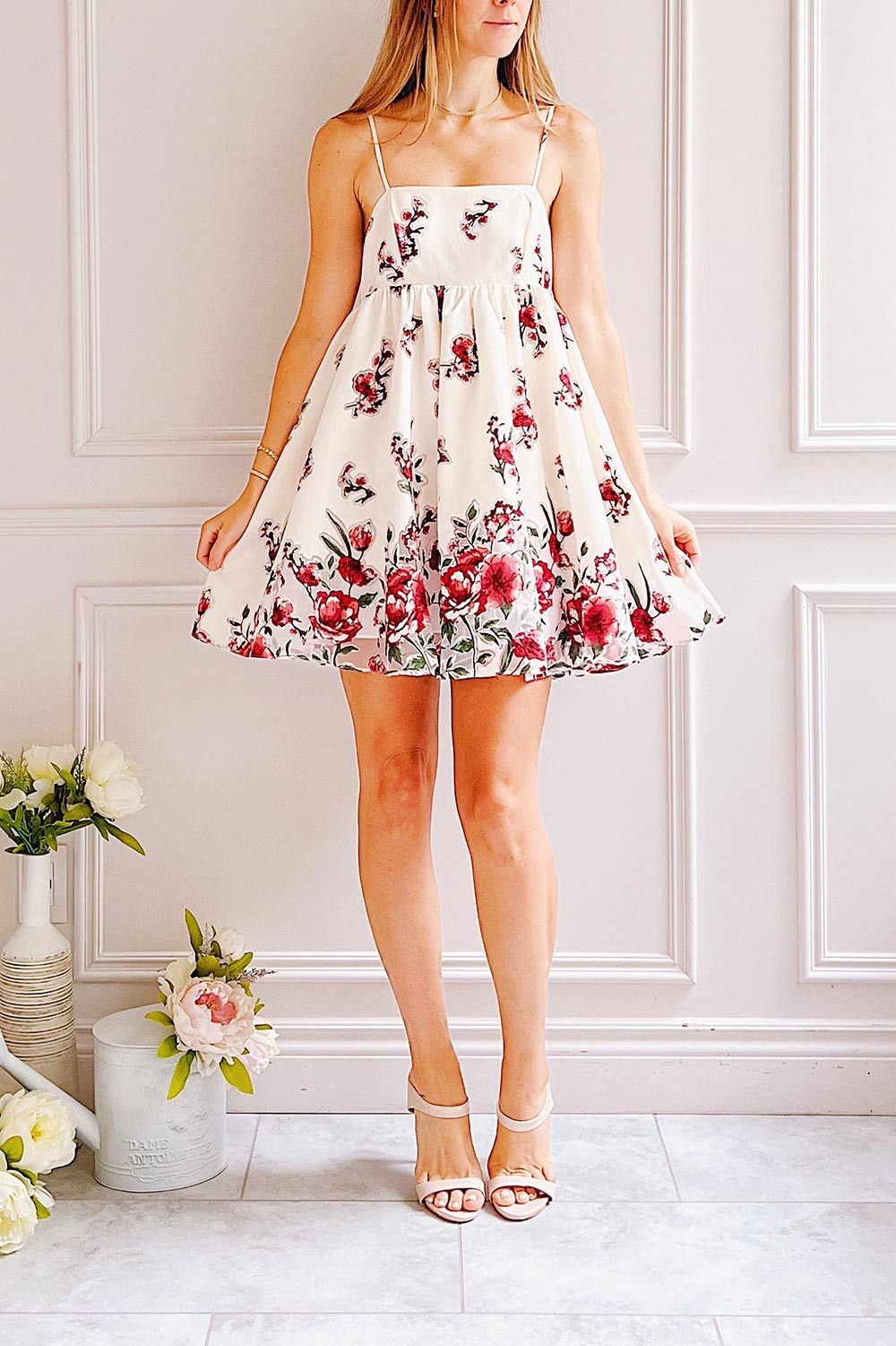 Lyra | Short Floral Babydoll Dress sold by Boutique 1861 product image thumbnail 2