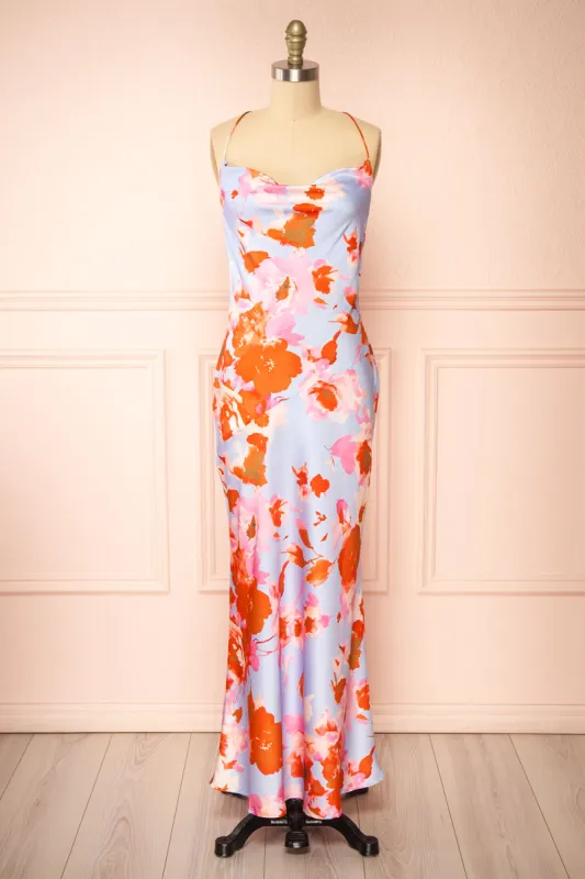 Tessie | Cowl Neck Satin Slip Maxi Dress sold by Boutique 1861