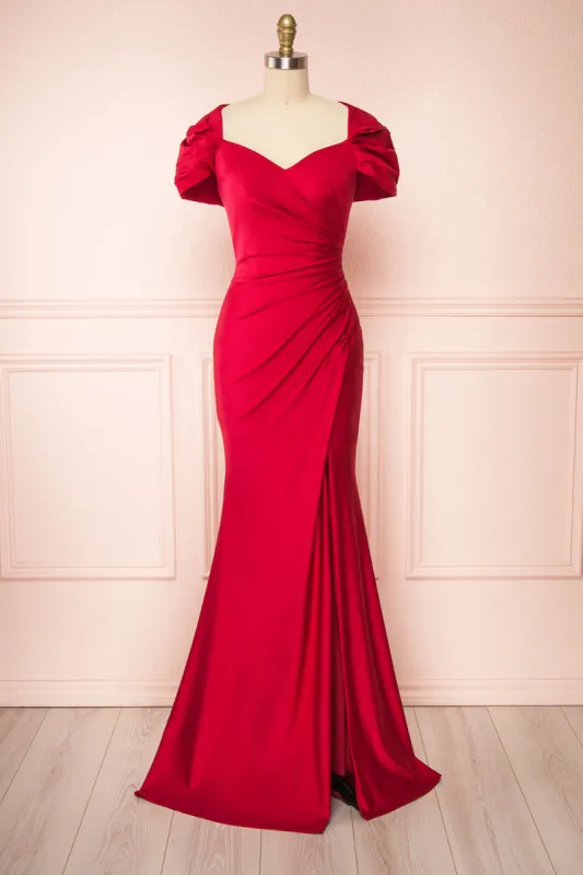 Karelle Burgundy | Mermaid Maxi Dress w/ Bolero sold by Boutique 1861
