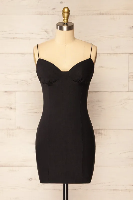 Mystik | Fitted Short Black Dress made by Boutique 1861