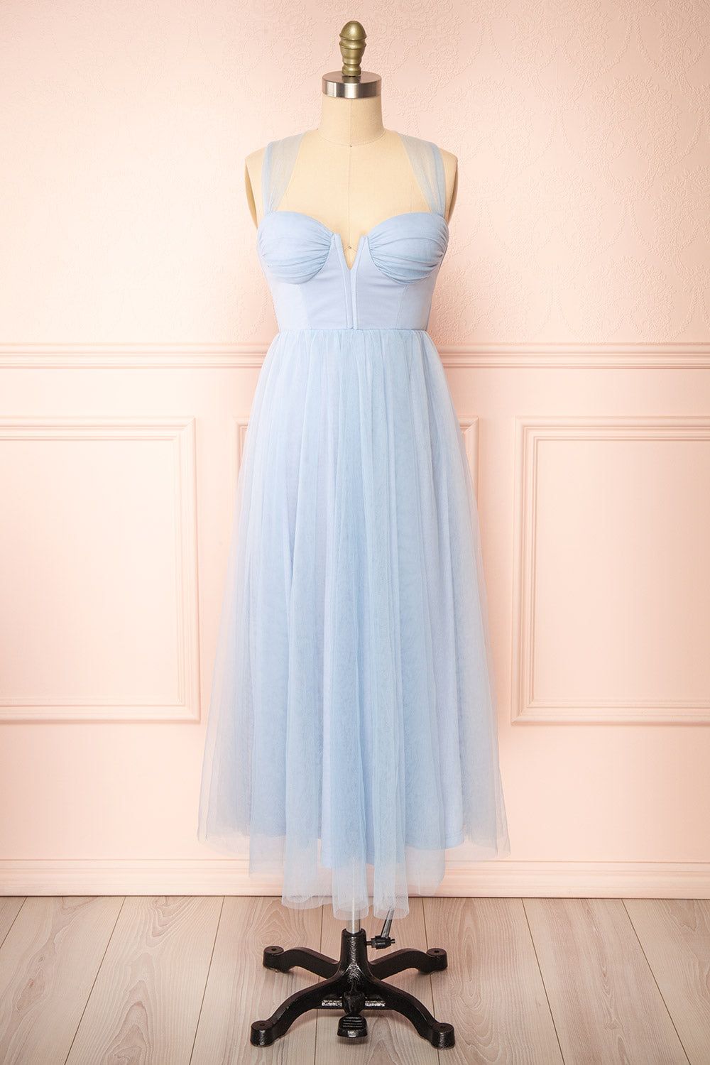 Lizzie Blue | Midi Tulle Dress with Corset sold by Boutique 1861