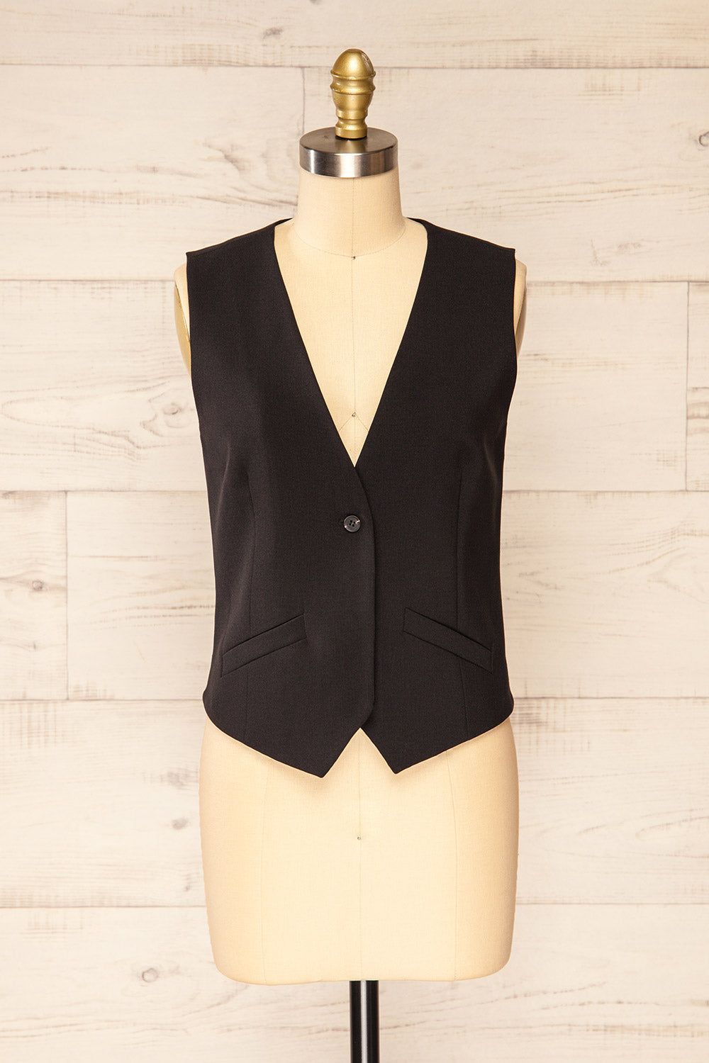 Yavne | Black Sleeveless Blazer sold by Boutique 1861