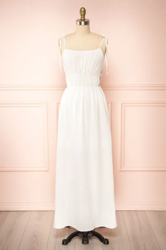 Erlen | White Maxi Dress w/ Slit sold by Boutique 1861
