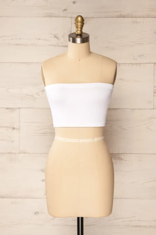 Arcachon White | Ribbed Bandeau Top sold by Boutique 1861