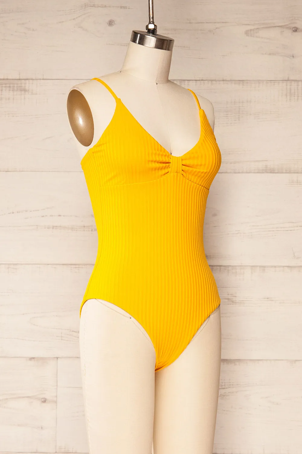 Casablanca Yellow | Ribbed One-Piece Swimsuit sold by Boutique 1861 product image thumbnail 4