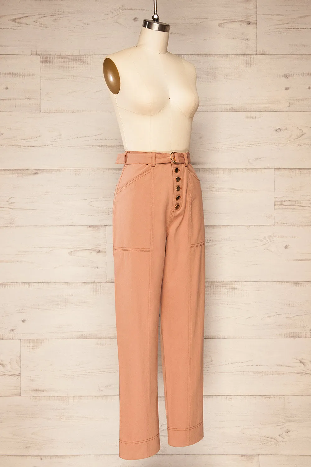 Cajontambo | Pink Denim Wide-Leg Pants w/ Belt sold by Boutique 1861 product image thumbnail 3
