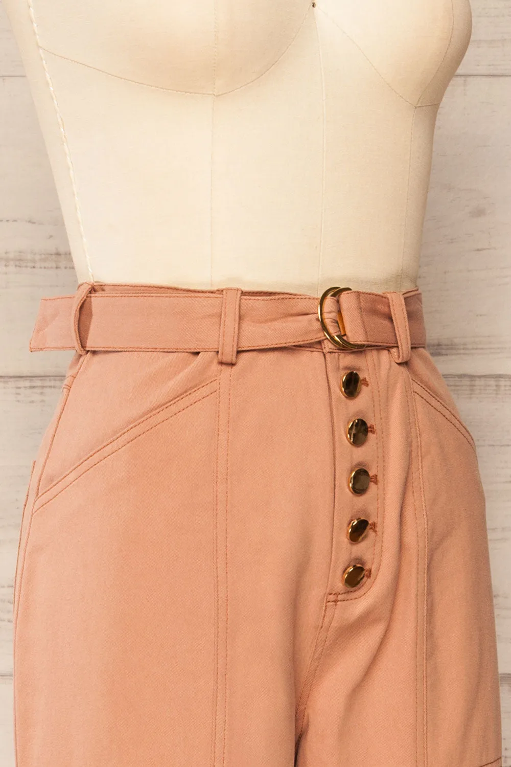Cajontambo | Pink Denim Wide-Leg Pants w/ Belt sold by Boutique 1861 product image thumbnail 4