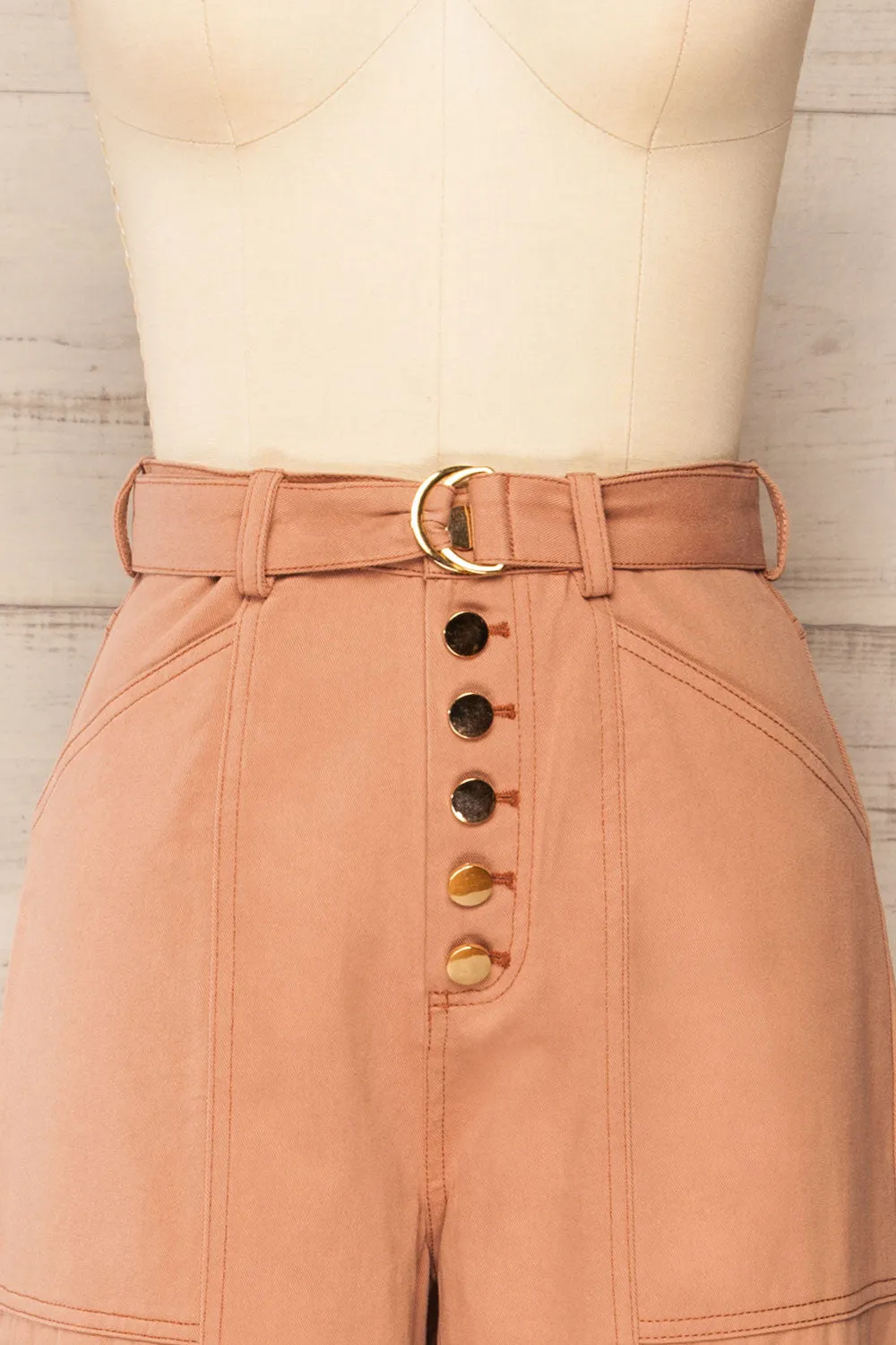 Cajontambo | Pink Denim Wide-Leg Pants w/ Belt sold by Boutique 1861 product image thumbnail 2