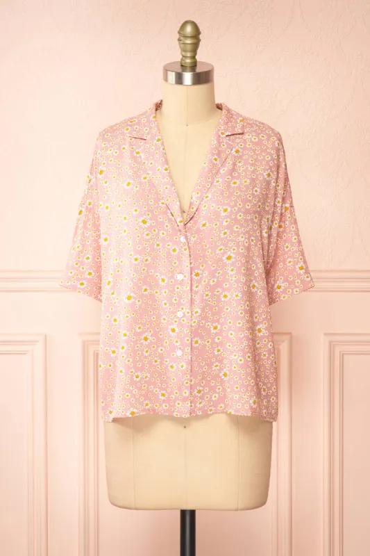 Keza | Pink Blouse w/ Floral Pattern sold by Boutique 1861