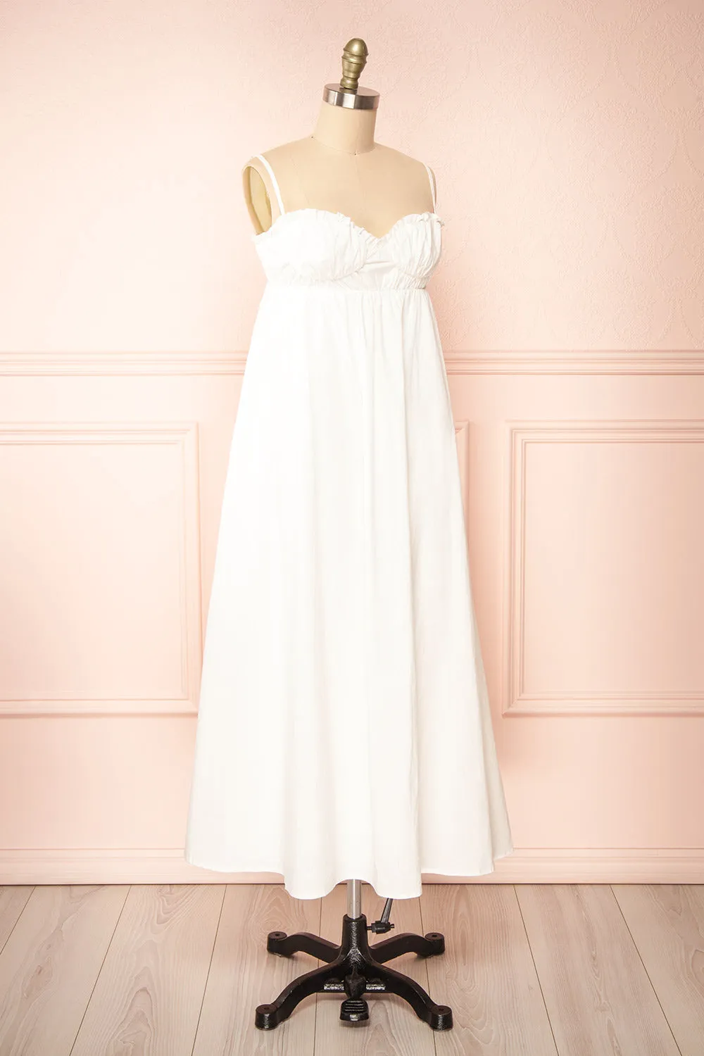 Lyssa | White Midi Dress w/ Empire Waist sold by Boutique 1861 product image thumbnail 3