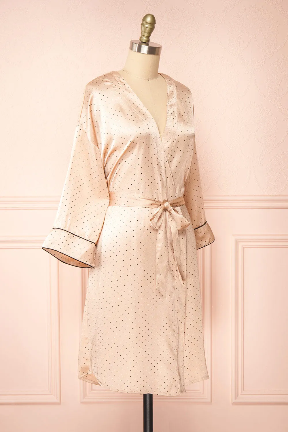 Asami | Pink Polka Dot Satin Kimono sold by Boutique 1861 product image thumbnail 3