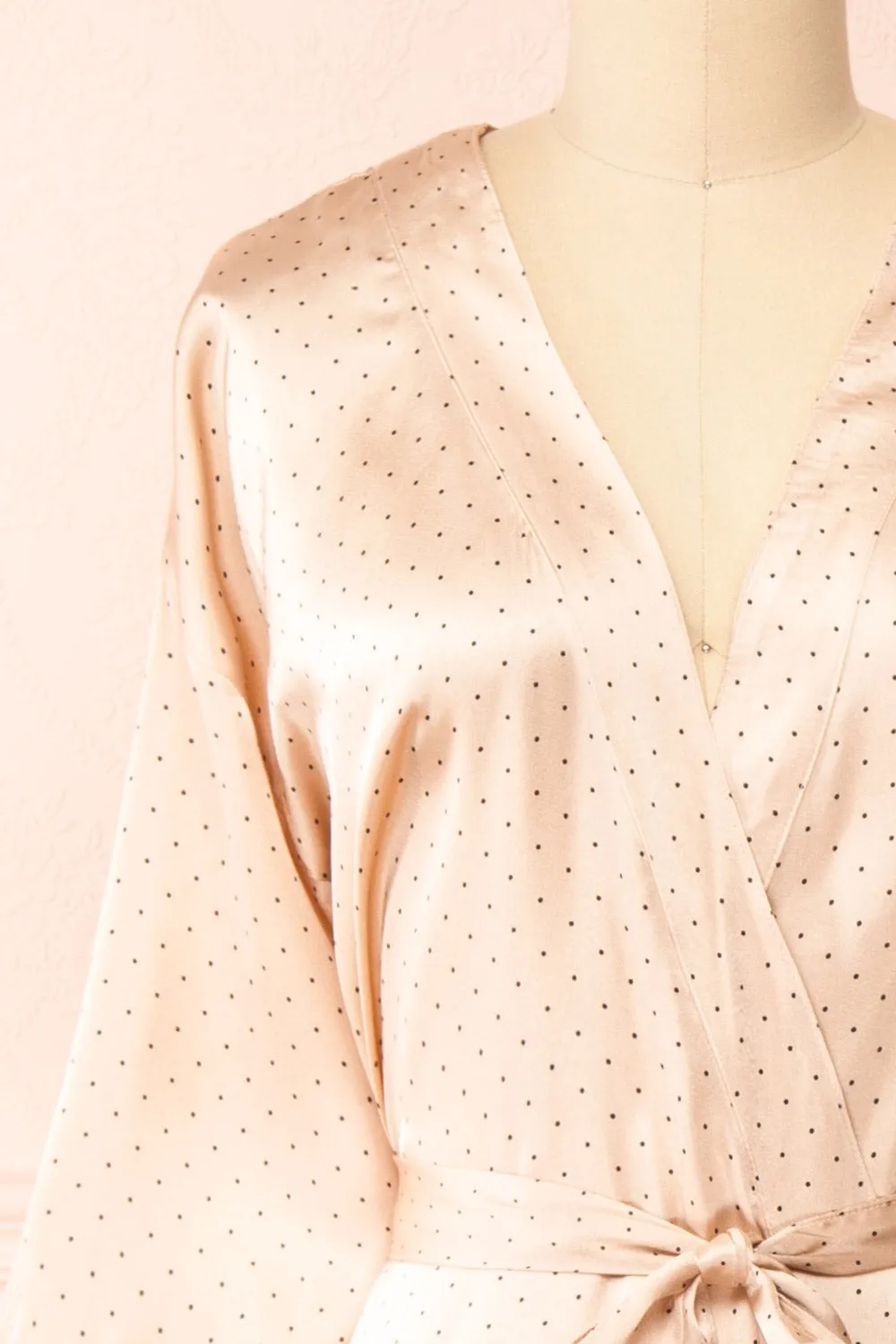 Asami | Pink Polka Dot Satin Kimono sold by Boutique 1861 product image thumbnail 2
