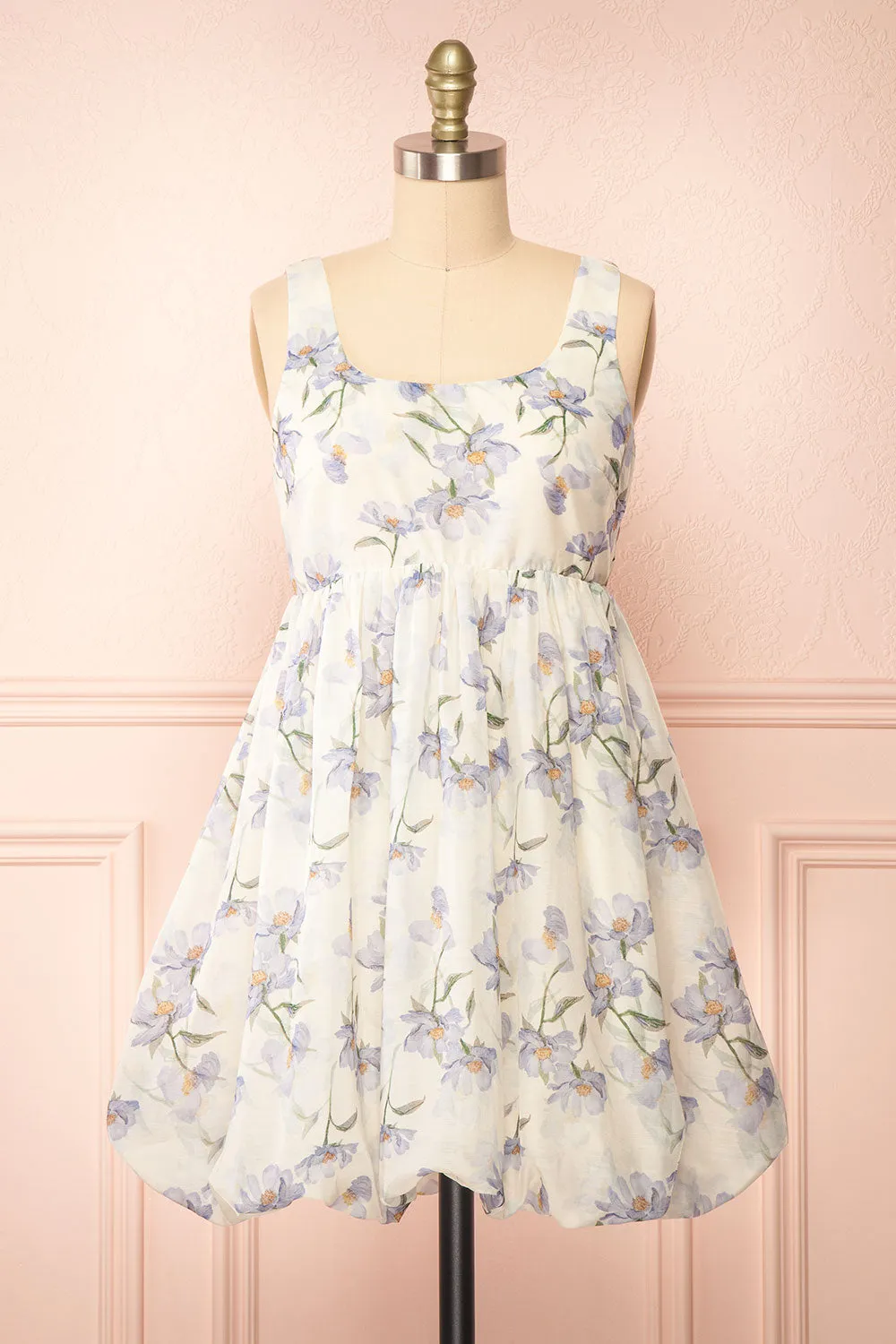 Skogsra | Short Floral Balloon Dress sold by Boutique 1861