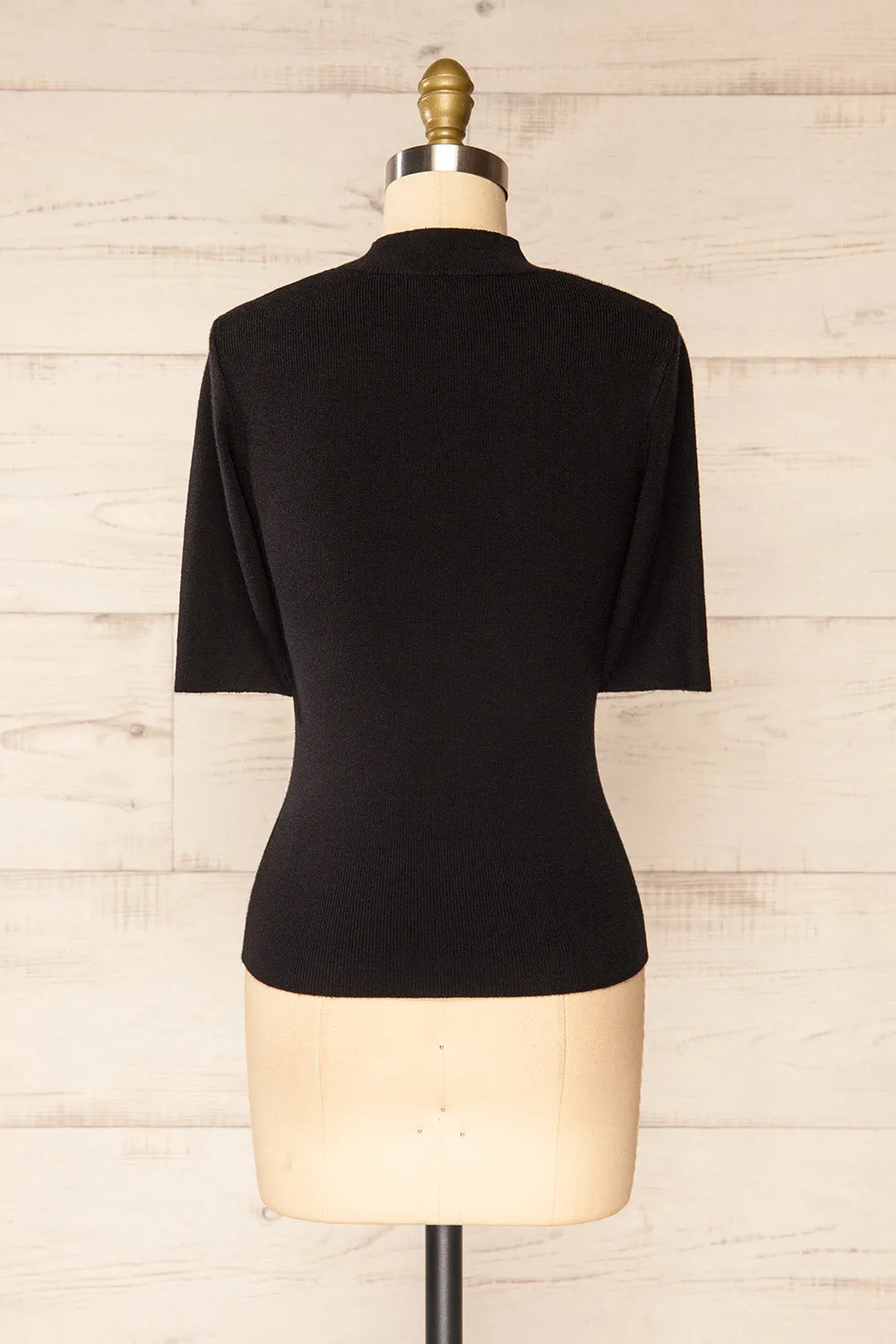 Palermo Black | Short Sleeve Mock Neck Top sold by Boutique 1861 product image thumbnail 5
