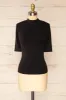 Palermo Black | Short Sleeve Mock Neck Top sold by Boutique 1861