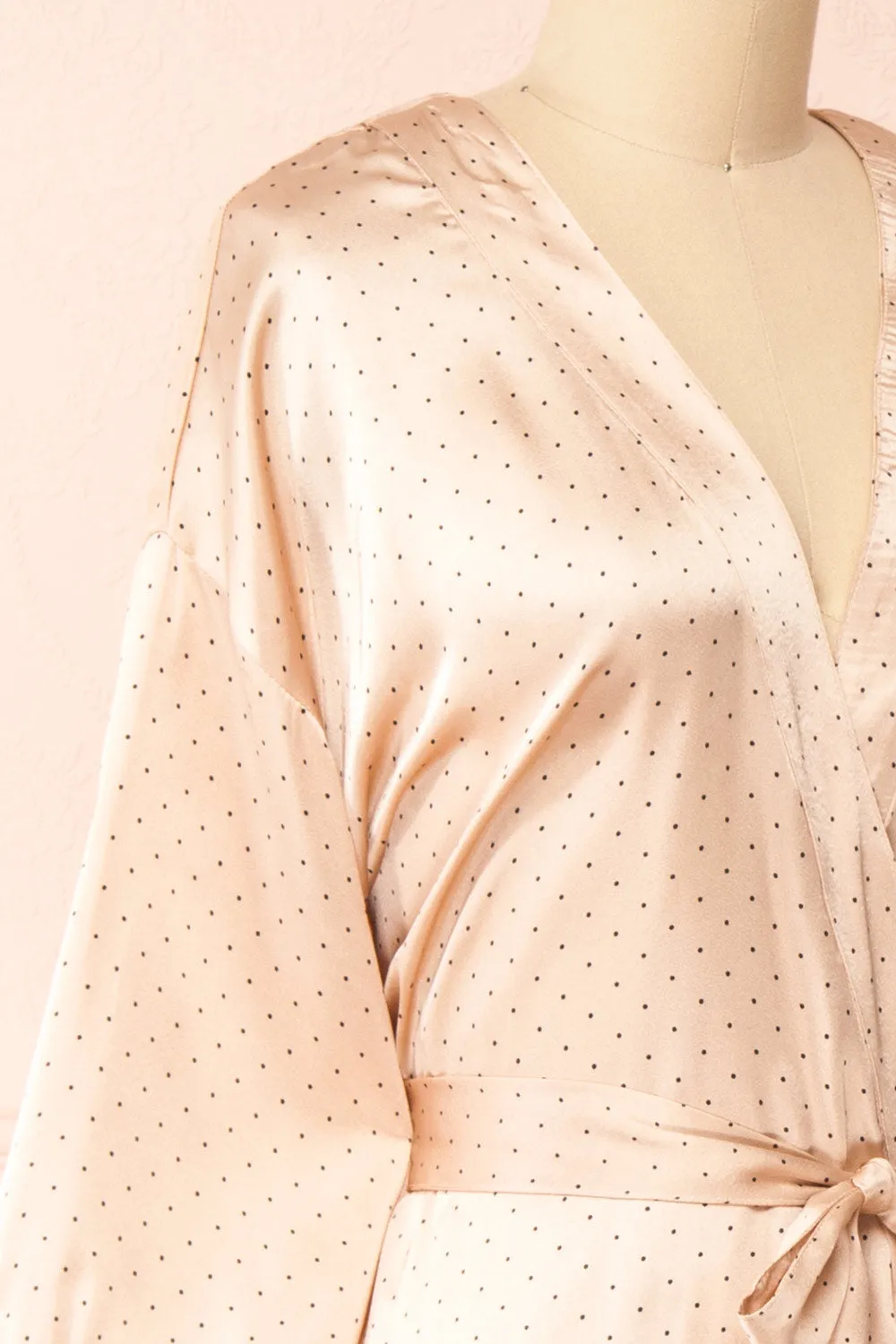 Asami | Pink Polka Dot Satin Kimono sold by Boutique 1861 product image thumbnail 4