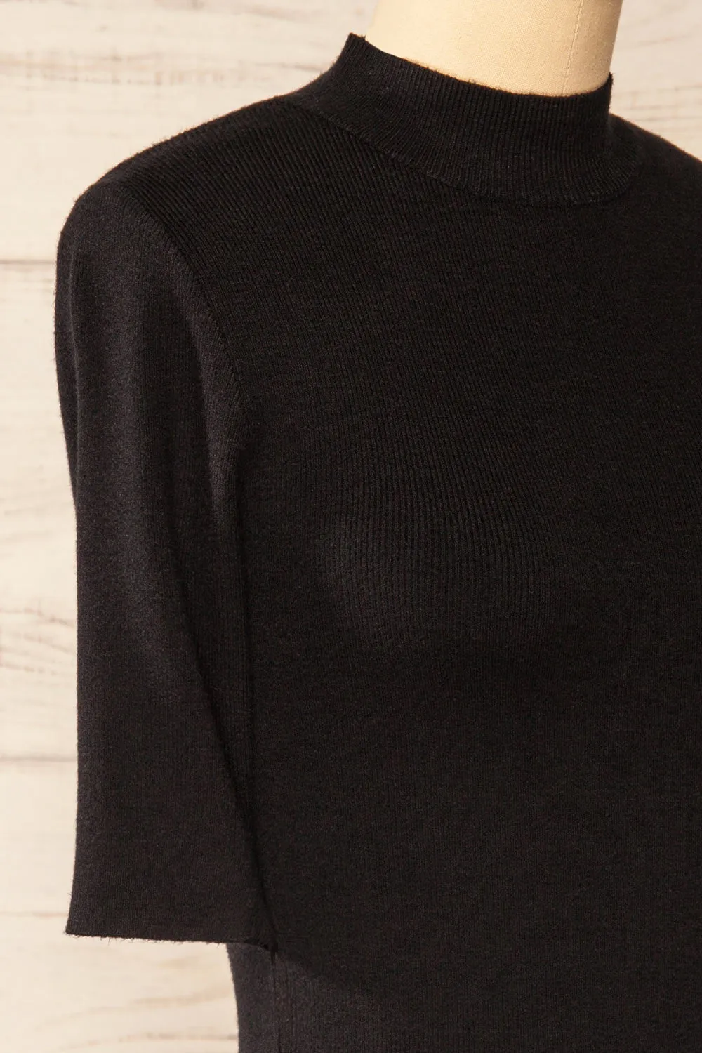Palermo Black | Short Sleeve Mock Neck Top sold by Boutique 1861 product image thumbnail 4